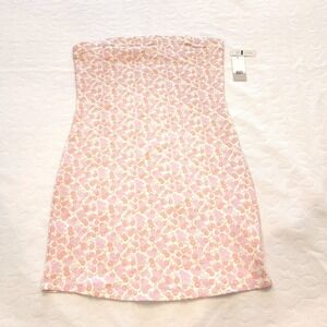 NWT Y2K BP Ditsy Pink Floral Tube Mini Dress Soft Girl Cottagecore Coquette M